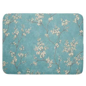 Teal Turquoise Dish Drying Mat for Kitchen Counter Spring Floral Drying Mat 1... - Picture 1 of 7
