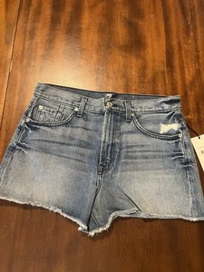 Neu mit Etikett 7 For All Mankind Denim Jeansshorts abgeschnitten Damengröße 30 - Bild 1 von 7