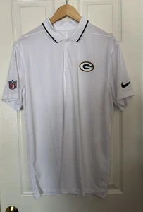 Green Bay Packers Sideline Men's Large Nike Dri-FIT NFL On Field White Polo NEW - Picture 1 of 8