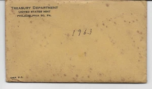 1963 U.S. Mint  PROOF Coin Set  In ORIGINAL U.S. Mint SEALED & UNOPENED Envelope - Picture 1 of 2