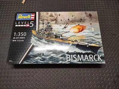 Revell Bismarck 1:350 Ungebaut Inkl. Original Blohm&Voss Werksplakat  - Bild 1 von 2