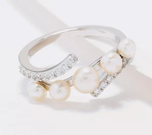 Honora Sterling Silver Multi Cultured Pearl Ring, Size 10 - Picture 1 of 1