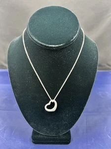 Tiffany & Co Elsa Peretti 925 Sterling Open Heart Anhänger Halskette - Bild 1 von 8