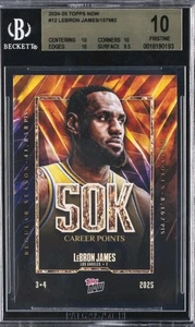 2024-25 TOPPS NOW #12 LEBRON JAMES BGS 10 - Picture 1 of 2