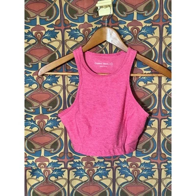 Camiseta corta Outdoor Voices rosa caliente atlética espalda deportiva ropa deportiva para mujer Foto 1 de 3