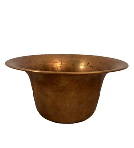 Antique Solid Copper Cauldron Planter Pot Wide Rim 5.5" tall x 11" diameter - Picture 1 of 12