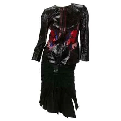 S/S 2007 винтажный Gucci черный питон кожаная куртка - Изображение 1 из 4