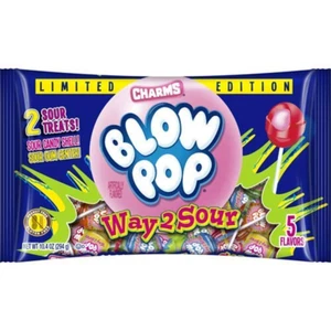 Charms Blow Pop, Limited Edition Way2Sour Lollipops, 10.4 Oz Bag - Picture 1 of 12
