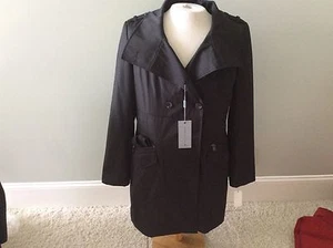 Andrew Marc New York Black Jacket New Coat L Men's Trench Removable Lining - Picture 1 of 8