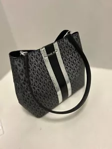 Michael Kors Ladies Pratt Medium Purse Bag Handbag Shoulder Tote Black MK Logo - Picture 1 of 14