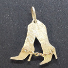 VTG Sterling Silver and Gold Kinky Boots Pendant Charm 13.7g Handmade 1980s