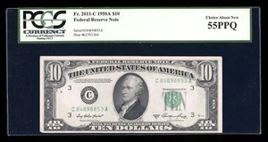 DBR 1950-A $10 FRN Philadelphia Fr. 2011-C PCGS 55 PPQ Serial C84898853A - Picture 1 of 2