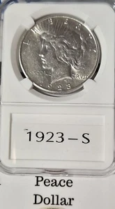 1923 S Peace Silber Dollar Stempelglanz BU - Bild 1 von 2