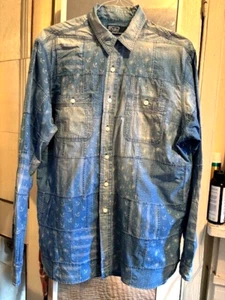 Ralph Lauren Polo Country Sportsman Patchwork Aztec Western Denim Jeanshemd - Bild 1 von 14