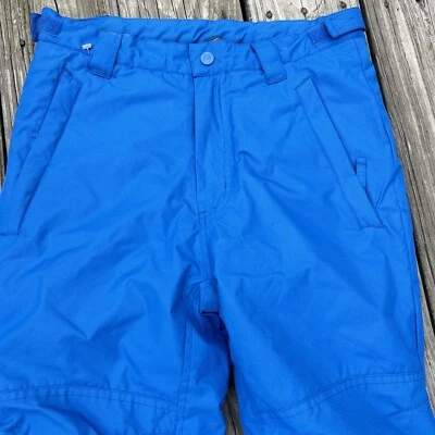 Calça de neve infantil Eddie Bauer azul ilha pernas com zíper logotipo reflexivo em excelente estado usado - Imagem 1 de 4