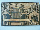 matrice bois gravé La Rolls-Royce automobile garage années 20-30