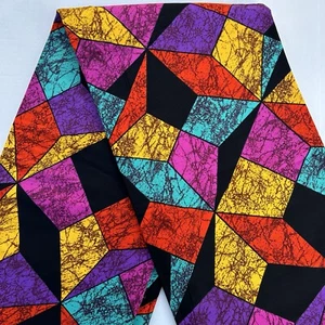 African print fabric, Ankara fabric, Multicolor prisms diamonds print fabric - Picture 1 of 5
