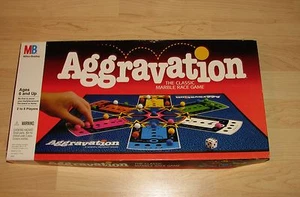 CLASSIC AGGRAVATION Board Game (vtg style 1989 artwork) race Marbles 2-6 PLAYERS - Picture 1 of 4