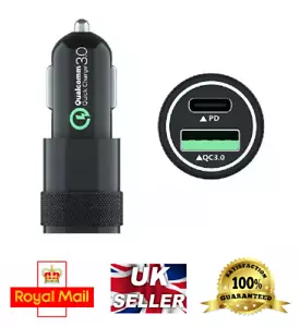 Fast In Car Charger USB Type C Dual Port For ALL IPHONES 16 15 14 13 12 11 9 8 7 - Picture 1 of 9