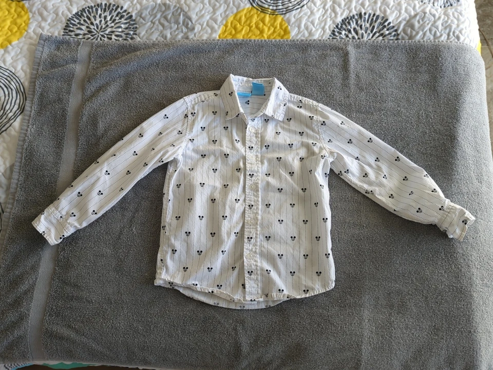 Camisa de Vestir Mickey Mouse Icono Y Rayas Manga Larga Disney Talla 4. Foto 1 de 1