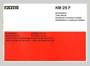 Deutz Fahr KM 25 F Frontanbau Kreiselmäher Ersatzteilliste Original 1977 - Bild 1 von 1
