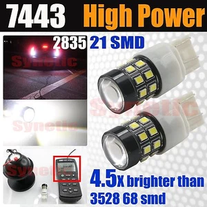 7443/7440 High Power 40W 6000K White Reverse Backup LED Light Bulbs - Picture 1 of 7