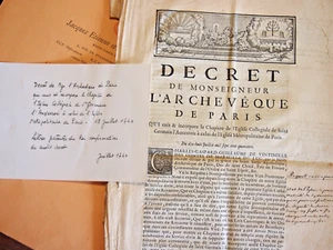 1740 cahier de 20pp décret de l'archeveque de Paris sujet chapitre de St Germain - Picture 1 of 6