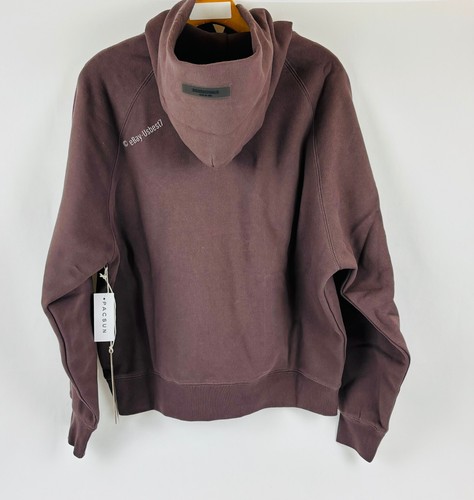 Felpa con cappuccio Fear of God Essentials PLUM NUOVA CON ETICHETTA LARGE Autentica!