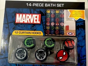 Brand New Marvel Avengers Bath Set, Rug, Shower Curtain, Hooks, 14 Piece - Picture 1 of 6