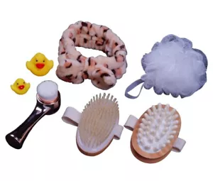Set of 7 Pcs Luxury Spa Bath Set Includes Bath Massage Brush Body Exfoliating - Picture 1 of 1