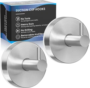 Suction Cup Hooks for Shower Suction Cup Hooks for Glass Wreaths WindowsTiles Mi - Picture 1 of 11