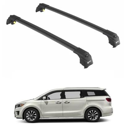 Juego de 2 barras transversales de techo negras para KIA SEDONA (YP) MPV 15-21 Foto 1 de 4