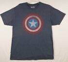 Captain America Shield Blue-ish Gray Graphic Tee T-Shirt Marvel Size Large