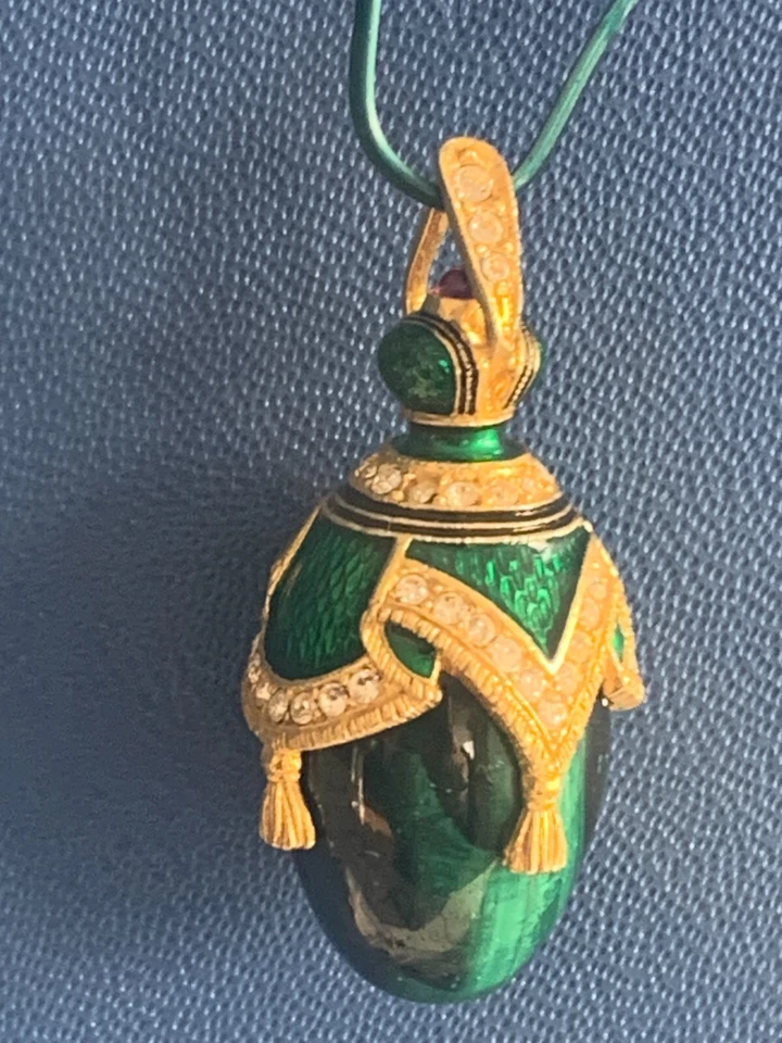 CRISTALES DE LEY PEDNANT ESTILO FABERGÉ ESTILO MALAQUITA Foto 1 de 1