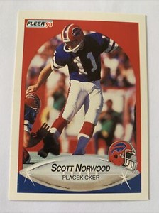 1990 Fleer Football Error Card #114 Scott Norwood Buffalo Bills NmMt Free Ship!