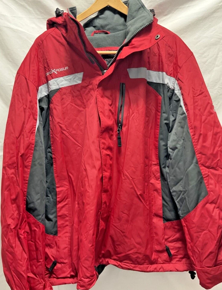ZERO XPOSUR all weather zip ski snow parka red Jacket Unisex 2XL removable hood - Image 1 of 4