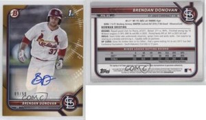 2022 Bowman Paper Prospect Gold Border /50 Brendan Donovan Rookie Auto RC