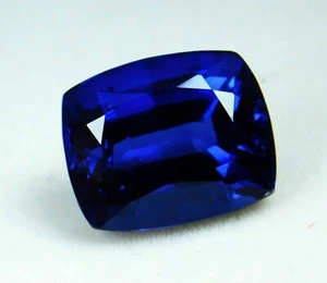 Piedra preciosa de zafiro azul natural con forma de cojín certificada GGL de 14,50 quilates - Imagen 1 de 6