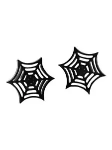 KLEINE SCHWARZE METALL SPINNENNETZ OHRSTECKER - Bild 1 von 7