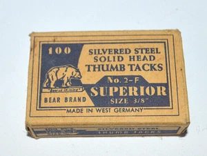 Vintage Advertising Superior Thumb Tacks Paper Box West Germany - Picture 1 of 5