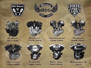 Letrero de metal Harley Engines of Past 9" x 12" o 12" x 16" - Imagen 1 de 1