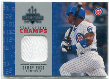 2003 Donruss Champions Statistical Champs Materials Card #29 Sammy Sosa Jsy