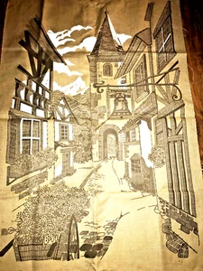 MCM Crewel Tapestry Kit 3002 Wall Hanging Swiss Village Vtg 70s  General Crafts - Picture 1 of 7