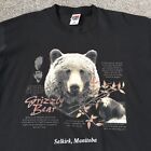 Vintage Grizzly Bear T Shirt Mens XL Black Selkirk Manitoba Canada Single Stitch