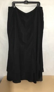 Adrianna Papell Evening Essentials Black Skirt Sz 2X Maxi Layered Teared - Picture 1 of 13