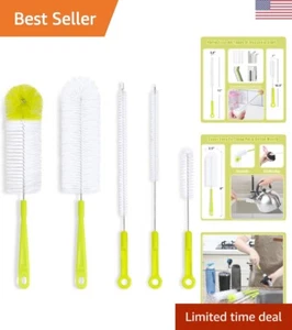 Long Handle Bottle Cleaning Brush Set - Ideal for Narrow Neck Beer Bottles & ... - Picture 1 of 9