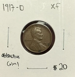 1917 D Lincoln centesimo di grano XF - Foto 1 di 4