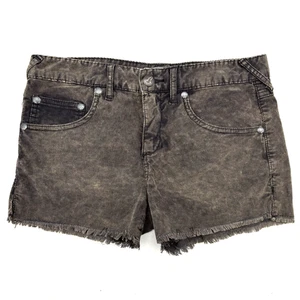 Free People braune Cordshorts Acid Wash mittelhoher Bund roher Saum 26 passt 30 x 3" - Bild 1 von 12