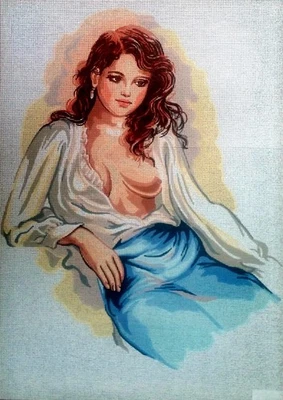 Tapiz de punta de aguja lienzo pintado 10.534 - Joven Dama (24"x30") Tapiz L Foto 1 de 2