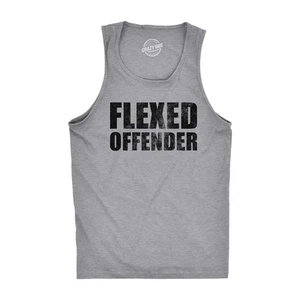 Mens Fitness Tank Funny Sarcastic Flexed Offender Graphic Novelty Sleeveless Tee - Picture 1 of 7